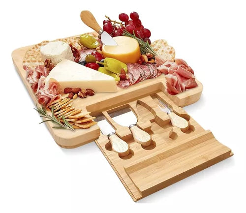 Tabla Para Quesos De Madera Bambú KITCHENDELUXE